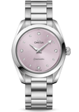 Omega Seamaster Aqua Terra Quartz Purple Dial Silver Steel Strap Watch for Women - 220.10.28.60.60.001