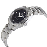 Omega Seamaster Aqua Terra Quartz Diamond Black Dial Silver Steel Strap Watch for Women - 220.10.28.60.51.001