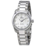 Omega Seamaster Aqua Terra Quartz Diamonds Mother of Pearl Dial Silver Steel Strap Watch for Women - 220.10.28.60.55.001