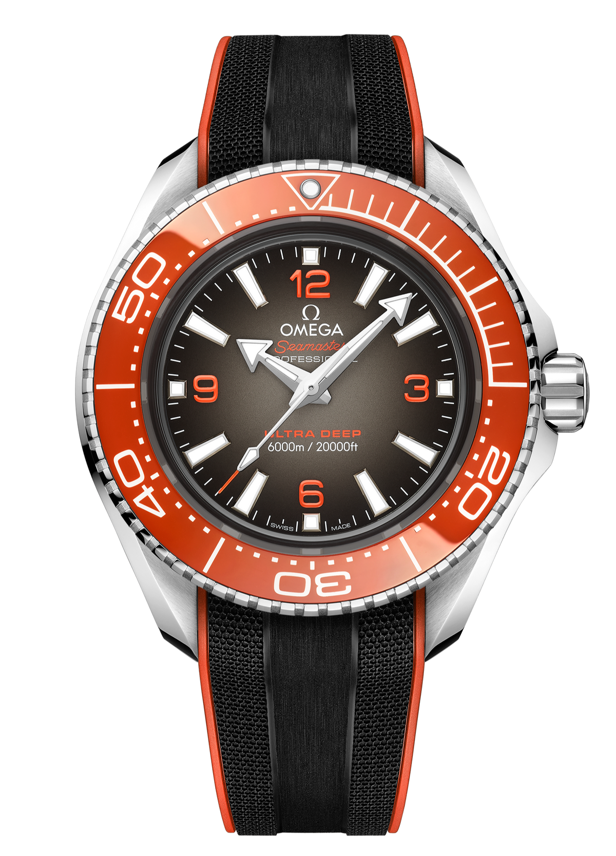 Omega Seamaster Planet Ocean 6000M Co Axial Master Chronograph Black Dial Black Rubber Strap Watch for Men - 21532462106001