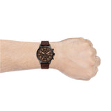 Fossil Retro Pilot Chronograph Brown Dial Brown Leather Strap Watch for Men - FS5833