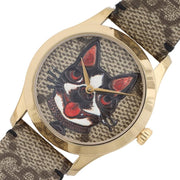 Gucci G-Timeless Brown Dial Brown Leather Strap Unisex Watch - YA1264057