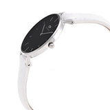 Daniel Wellington Classic Petite Bondi Black Dial White Leather Strap Watch For Women - DW00100284