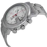 Gucci G Chrono Chronograph White Dial Silver Steel Strap Watch For Men - YA101339