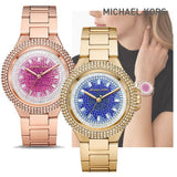 Michael Kors Camille Analog Pink Dial Rose Gold Steel Strap Watch for Women - MK7340