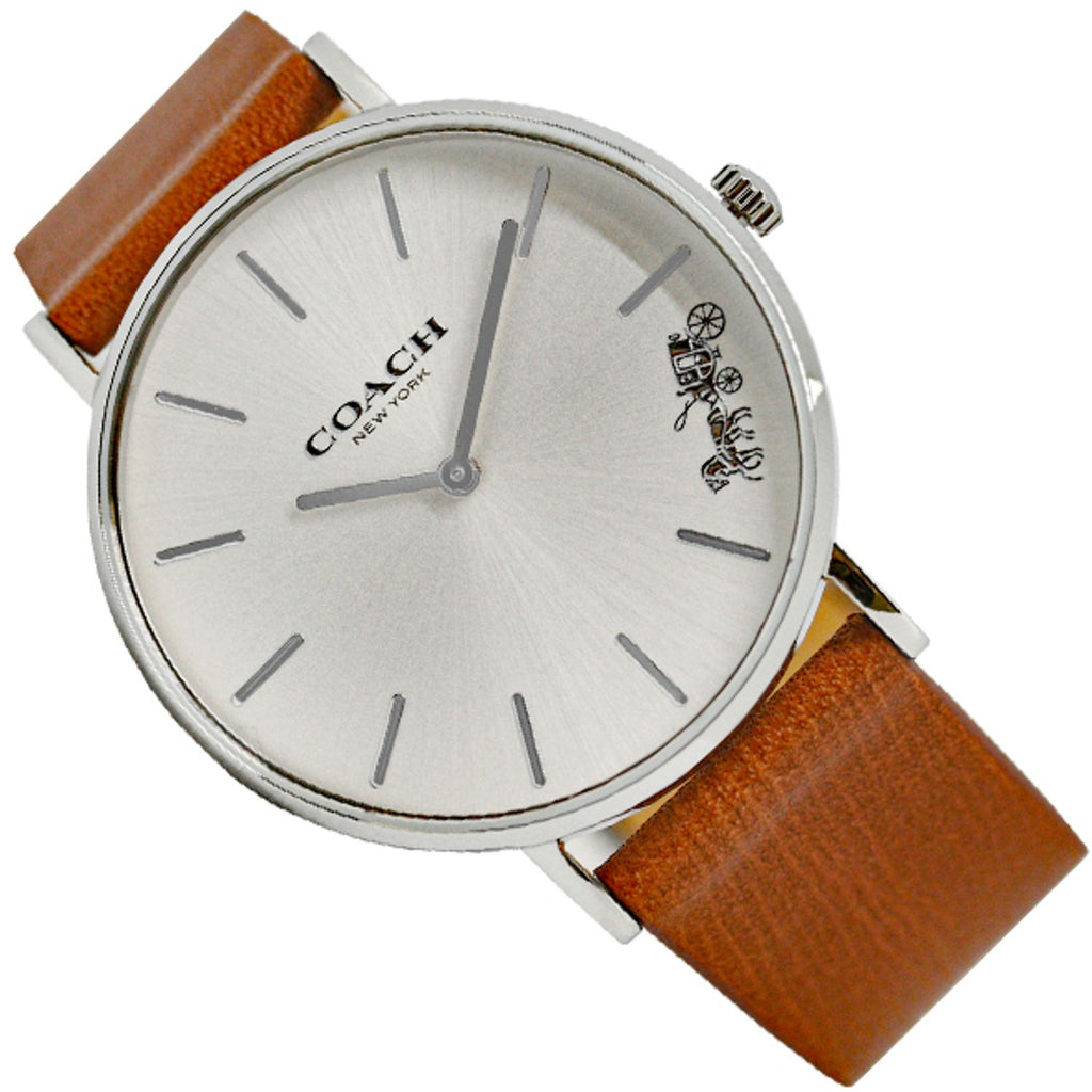 Coach Charles Silver Dial Brown Leather Strap Watch for Men - 14602152