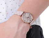 Emporio Armani Analog Grey Dial Pink Leather Strap Watch For Women - AR11126