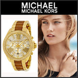 Michael Kors Wren Gold Dial Two Tone Steel Strap Watch for Women - MK6294