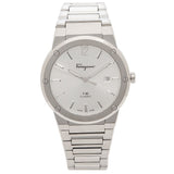 Salvatore Ferragamo F-80 Classic Silver Dial Silver Steel Strap Watch for Men - SFDT02223