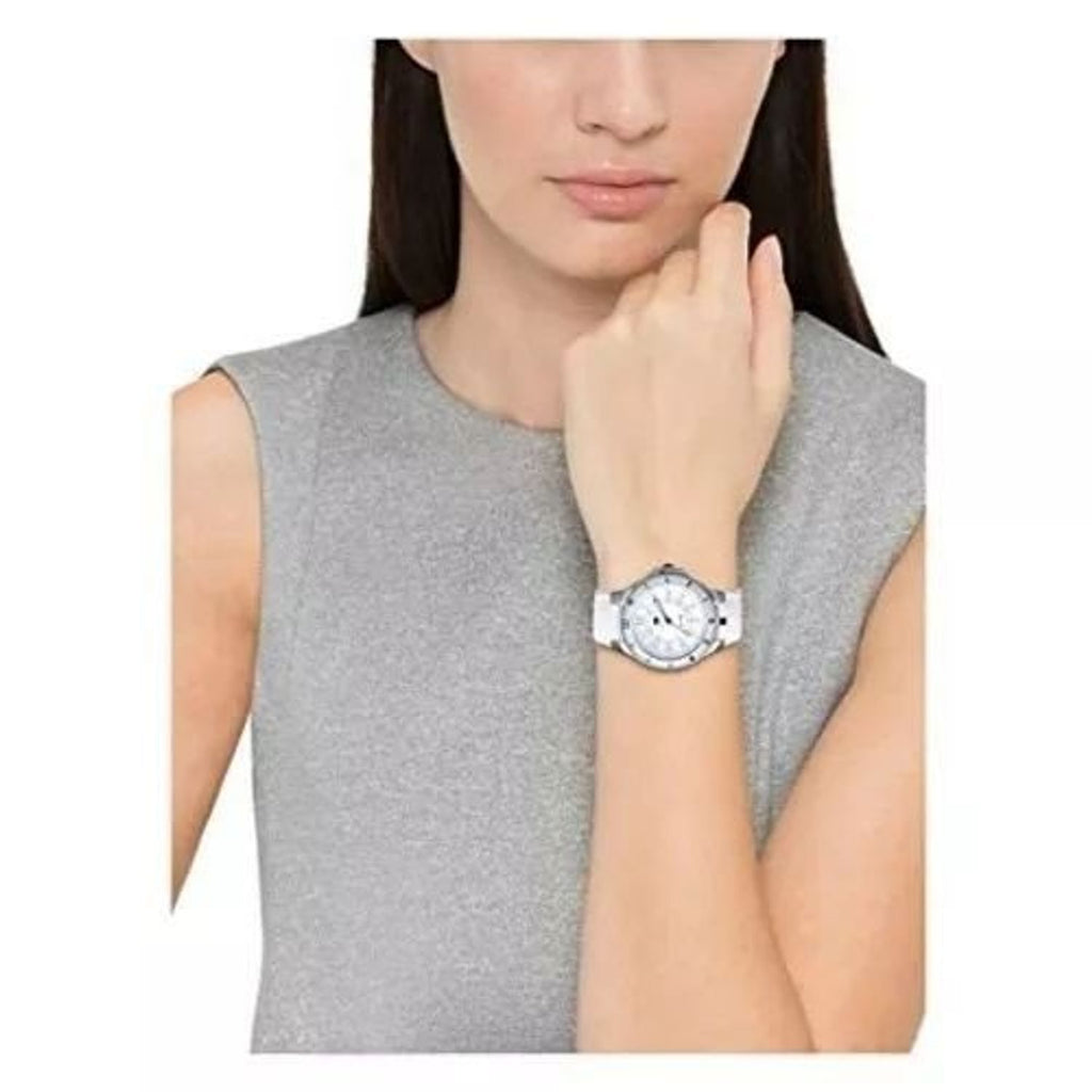 Tommy hilfiger women's 1781271 stainless steel watch 2025 with white silicone band