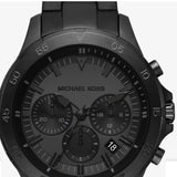 Michael Kors Grayson Chronograph Black Dial Black Steel Strap Watch For Men - MK9109