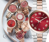 Michael Kors Channing Quartz Red Dial Two Tone Steel Strap Watch For Women - MK6114