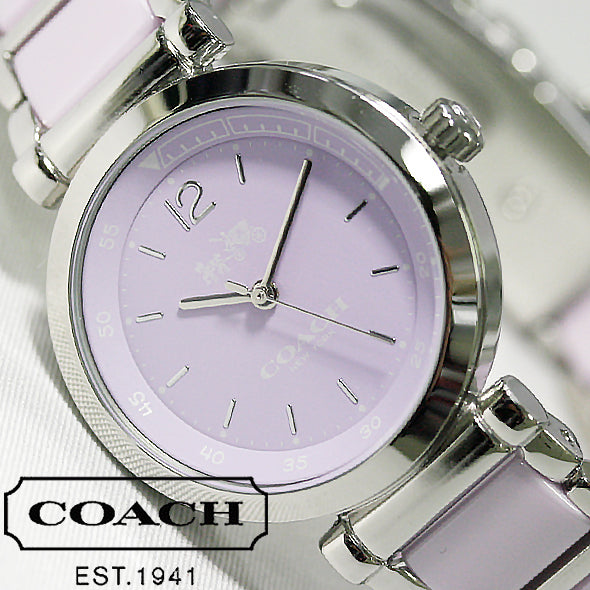 Coach Tristent Purple Dial Two Tone Steel Strap Watch for Women - 14502461