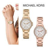 Michael Kors Camille Multifunction White Dial Rose Gold Steel Strap Watch For Women - MK6845