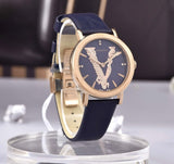 Versace Virtus Quartz Blue Dial Blue Leather Strap Watch for Women - VEHC00419
