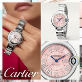 Cartier Ballon Bleu de Cartier Pink Dial Silver Steel Strap Watch for Women - WSBB0046