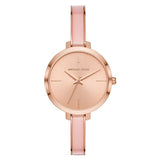 Michael Kors Jaryn Analog Gold Dial Pink Steel Strap Watch For Women - MK4343