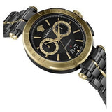 Versace Aion Chronograph Black Dial Black Steel Strap Watch for Men - VE1D01620