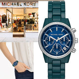 Michael Kors Bradshaw Chronograph Blue Dial Blue Steel Strap Watch For Men - MK6722