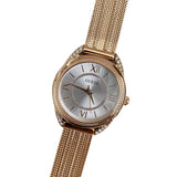 Guess Whisper Silver Dial Rose Gold Mesh Bracelet Watch for Women - W1084L3