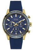 Guess Fuel Chronograph Blue Dial Blue Rubber Strap Watch for Men - W0802G2