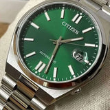 Citizen Tsuyosa Automatic Green Dial Silver Steel Strap Watch For Men - NJ0150-81X