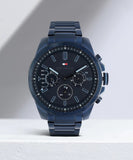 Tommy Hilfiger Decker Chronograph Blue Dial Blue Steel Strap Watch for Men - 1791560