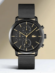 Lacoste Replay Black Dial Black Steel Strap Watch for Men - 2011194