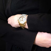 Michael Kors Runway Chronograph Gold Dial Two Tone Steel Strap Watch For Women - MK7329