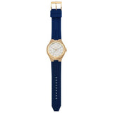 Michael Kors Lennox Three Hand White Dial Blue Silicone Strap Watch For Women - MK7333