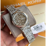 Michael Kors Lennox Analog Crystals Silver Dial Silver Steel Strap Watch For Women - MK7408