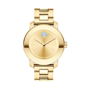 Movado Bold Gold Dial Yellow Gold Steel Strap Watch for Women - 3600104