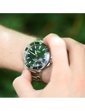 Oris Aquis Date Green Dial Silver Steel Strap Watch for Men - 0173377304157-0782405PEB