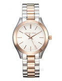 Michael Kors Runway White Dial Two Tone Stainless Steel Strp Watch for Women - MK3204A