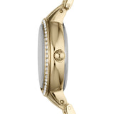 Fossil Virginia White Dial Gold Steel Strap Watch for Women - ES3283