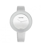 Calvin Klein Chic Silver Dial White Leather Strap Watch for Women - K7N23UP8