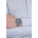 Fossil The Commuter Black Dial Silver Steel Strap Watch for Men - FS5399