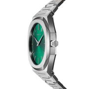 D1 Milano Ultra Thin Green Dial Silver Steel Strap Watch for Men - D1-UTBJ37