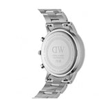 Daniel Wellington Iconic Chronograph Link Black Dial Silver Steel Strap Watch For Men  - DW00100645