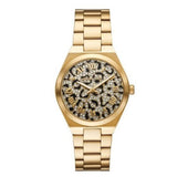 Michael Kors Lennox Three-Hand Gold Dial Gold Steel Strap Watch for Women - MK7500