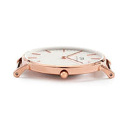 Daniel Wellington Classic Bristol White Dial Brown Leather Strap Watch For Women - DW00100039