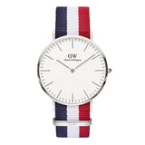 Daniel Wellington Classic Cambridge White Dial Two Tone Nylon Strap Watch For Men - DW00100017