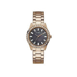 Guess Sparkler Diamonds Black Dial Rose Gold Steel Strap Watch for Women - GW0111L3