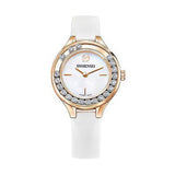 Swarovski Lovely Crystals Mother of Pearl Dial White Leather Strap Watch for Women - 5242904