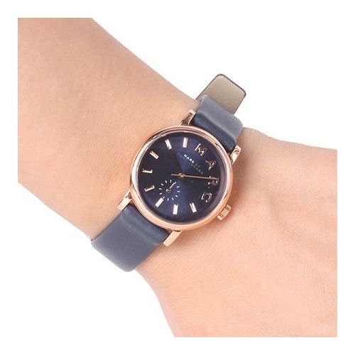 Marc Jacobs Baker Navy Blue Dial Blue Leather Strap Watch  display picture 3