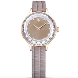 Swarovski Octea Nova Beige Dial Grey Leather Strap Watch for Women - 5649999