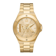 Michael Kors Lennox Three-Hand Quartz Gold Dial Gold Steel Strap Watch For Men - MK8939
