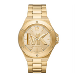 Michael Kors Lennox Three-Hand Quartz Gold Dial Gold Steel Strap Watch For Men - MK8939