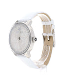 Swarovski Crystalline Hours Silver Dial White Leather Strap Watch for Women - 5295383