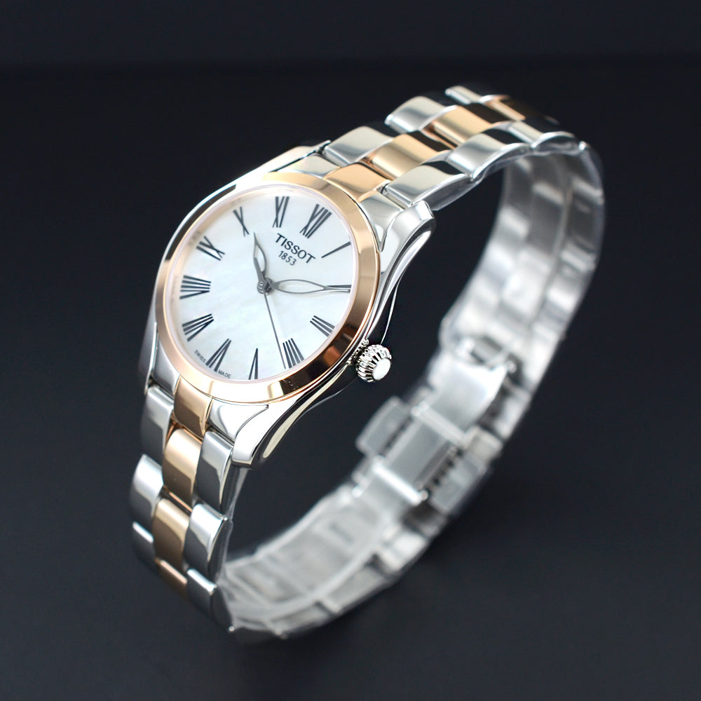 Tissot T Wave Quartz Mother of Pearl Dial Two Tone Steel Strap